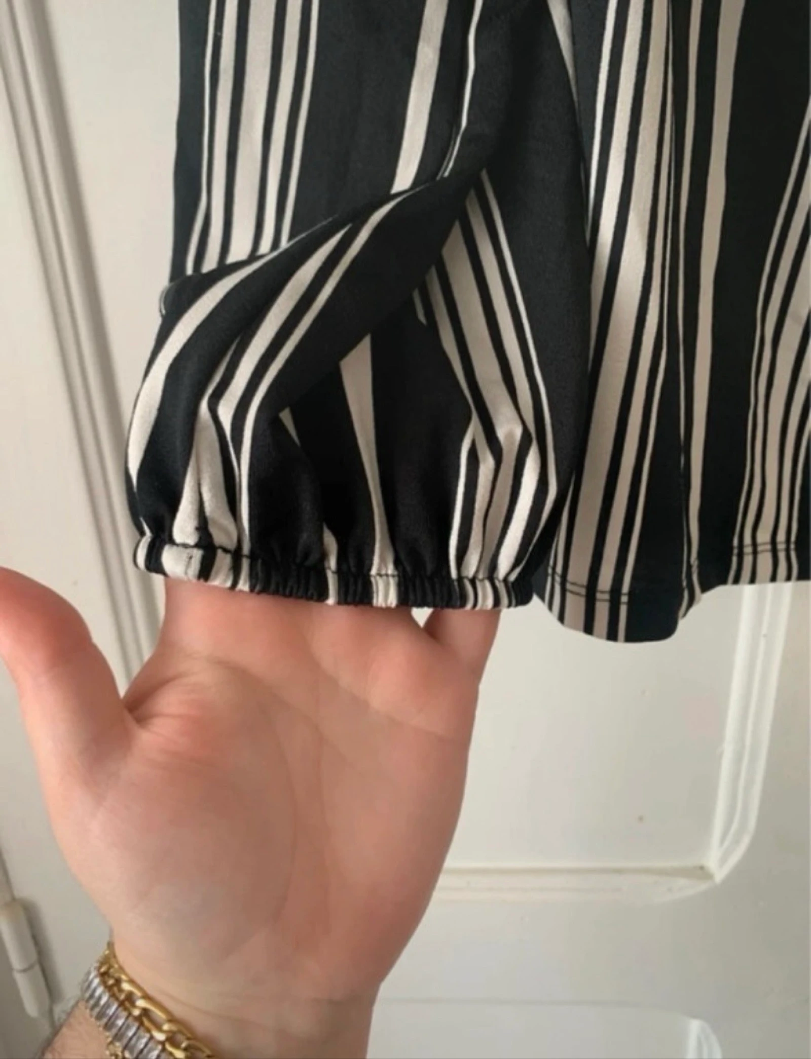 Black/White Bardot Collar Striped Blouse - Size XL New Yorker – photo 4